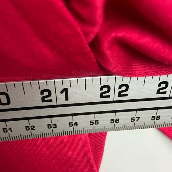 Cable Gauge Red Split Bell Sleeve Buttons Size 1X Blouse Crew Neck Top Blouse - Picture 9 of 10